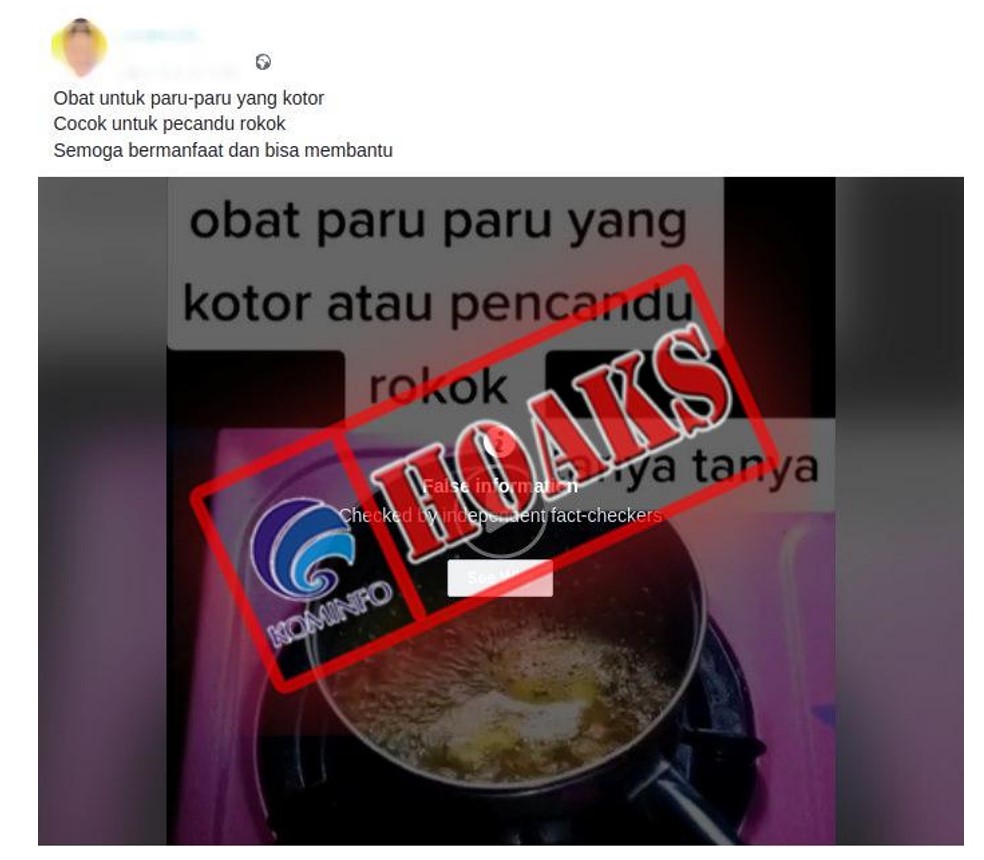  [HOAKS atau FAKTA]: Rebusan Gula dan Bawang Merah Bersihkan Paru-Paru