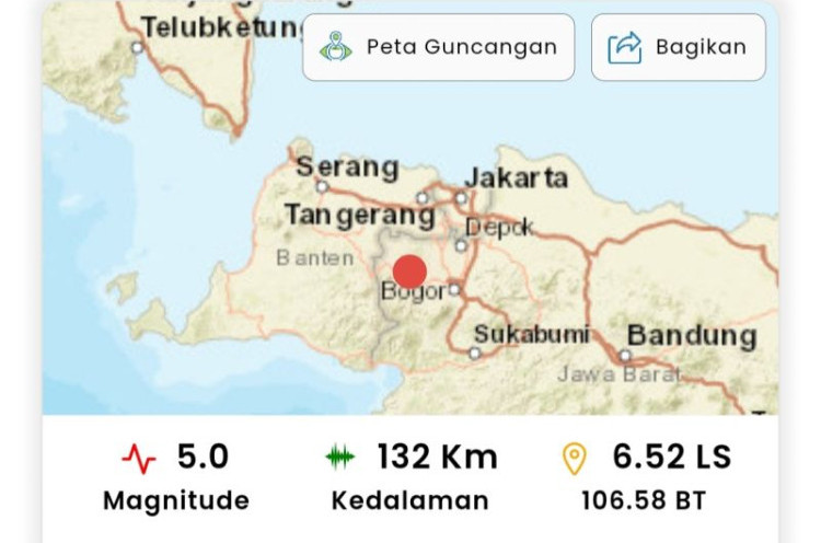 Gempa Terjadi di Bogor dan Tangerang