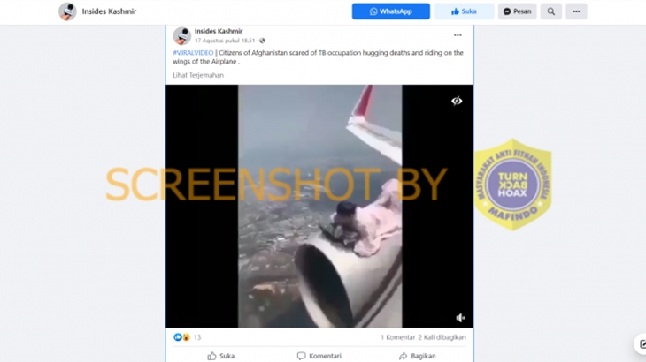 [HOAKS atau FAKTA]: Warga Afghanistan Naiki Sayap Pesawat untuk Hindari Taliban