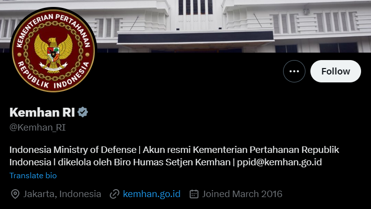Akun X Kemhan Diserbu Warganet, Imbas Unggah Tagar Prabowo-Gibran