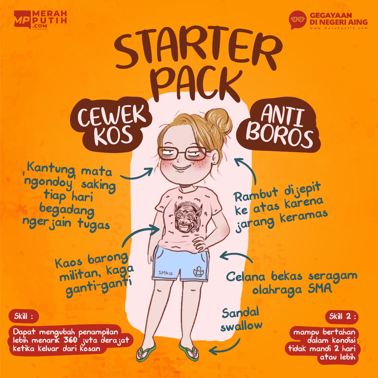 Starter Pack Cewek Kos Anti Boros