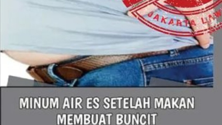 [HOAKS atau FAKTA]: Minum Air Es Membuat Perut Buncit