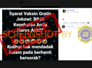 [HOAKS atau FAKTA]: Vaksin COVID-19 Gratis Hanya untuk Peserta BPJS Kesehatan Aktif