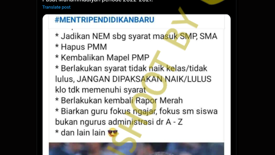 [HOAKS atau FAKTA] : Menteri Pendidikan Abdul Mu’ti Hapus Program Merdeka Belajar dan NEM