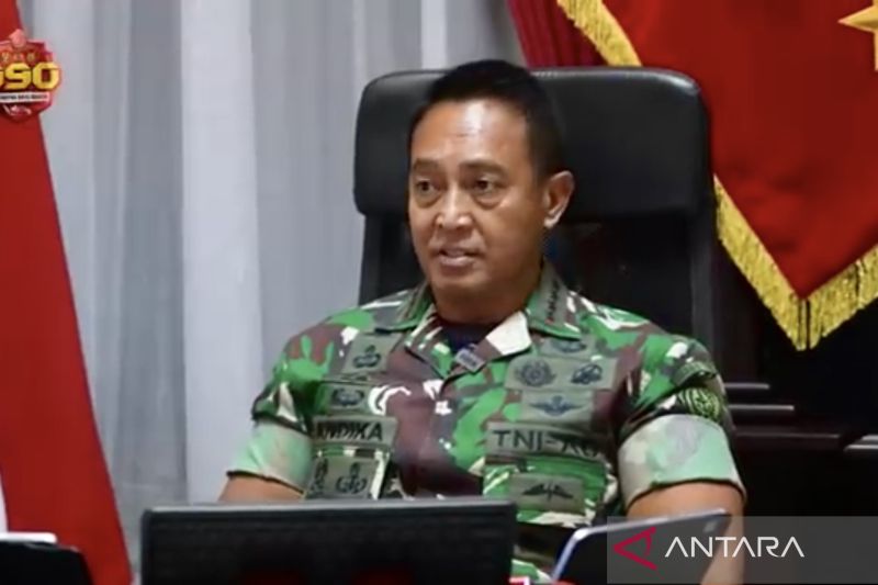 Panglima TNI Jenderal TNI Andika Perkasa .(ANTARA/Genta Tenri Mawang)