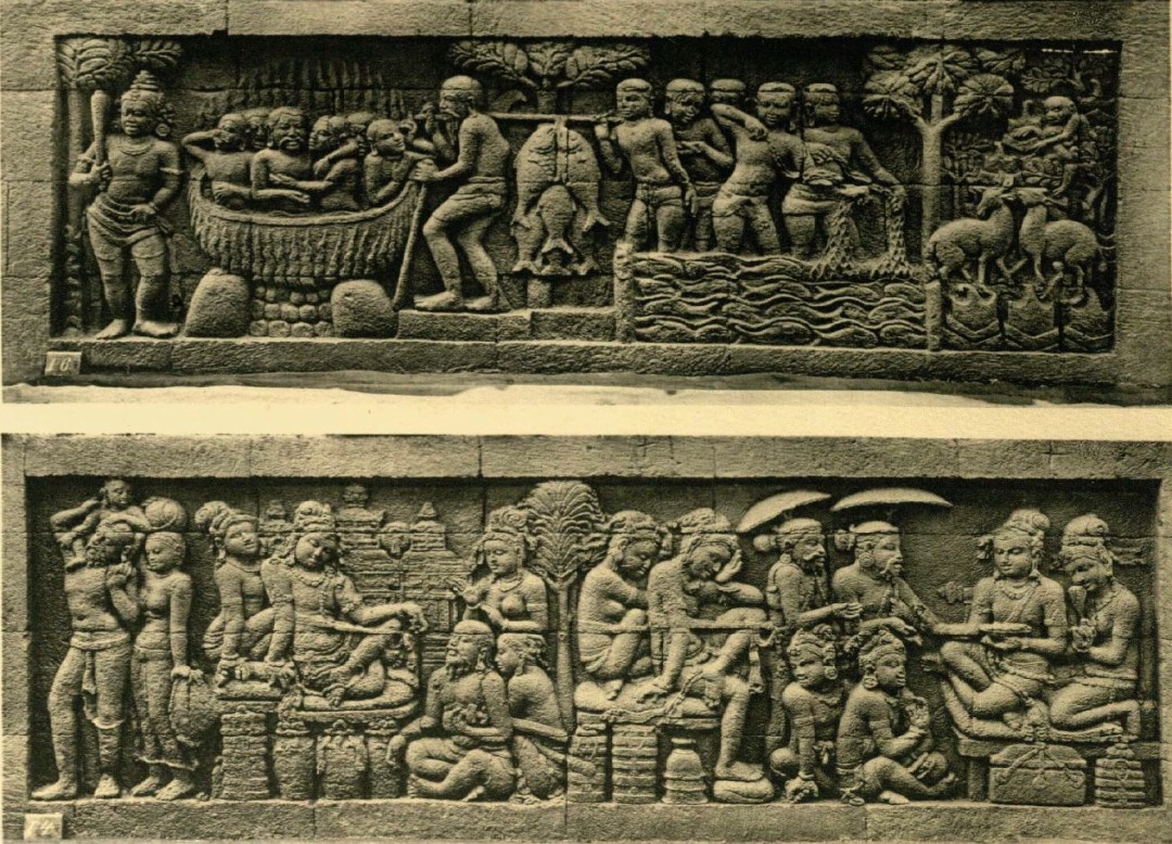 Gambaran Kehidupan masyarakat di relief Candi Borobudur