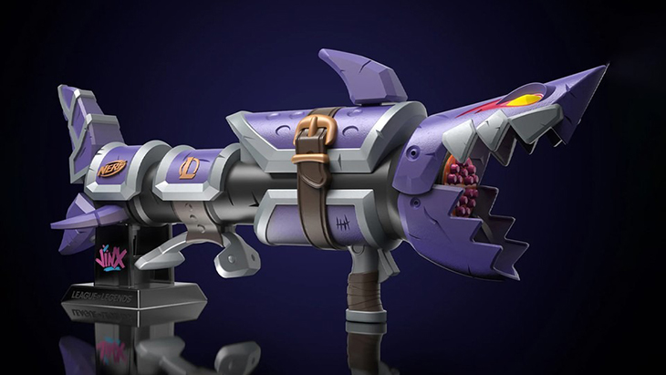 Senjata Fishbone milik Jinx Hadir di Arcane x Nerf
