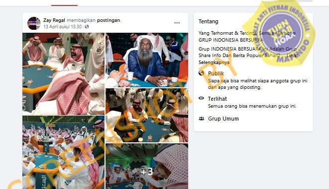 Tangkapan layar hoaks judi di arab. (Foto: Mafindo)