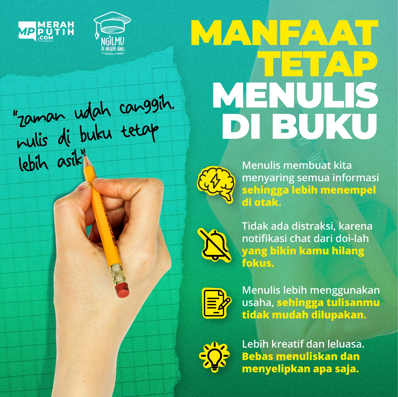 Manfaat Tetap Menulis di Buku