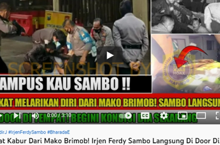 [HOAKS atau FAKTA]: Nekat Kabur dari Mako Brimob, Ferdy Sambo Didor di Tempat
