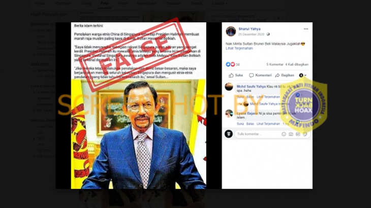 [HOAKS atau FAKTA]: Sultan Brunei Bakal Beli Singapura