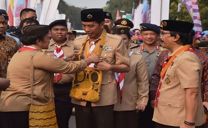 Presiden Jokowi dan Ketua Kwarnas Pramuka