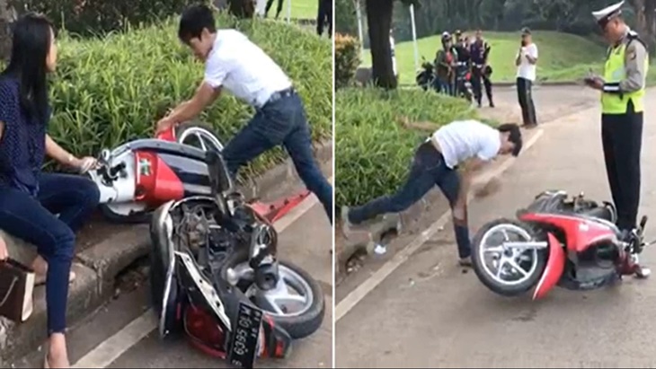 Viral Pada Masanya: Adi Saputra Banting Motor Karena Ditilang