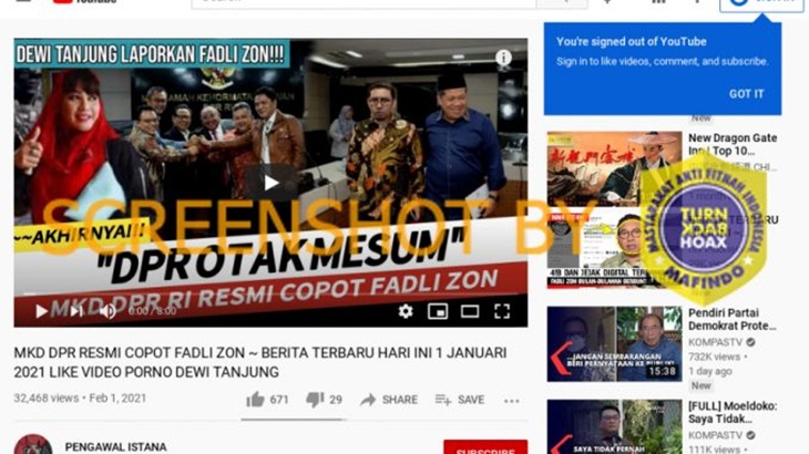 [HOAKS atau FAKTA]: Like Video Porno, Fadli Zon Dicopot dari DPR