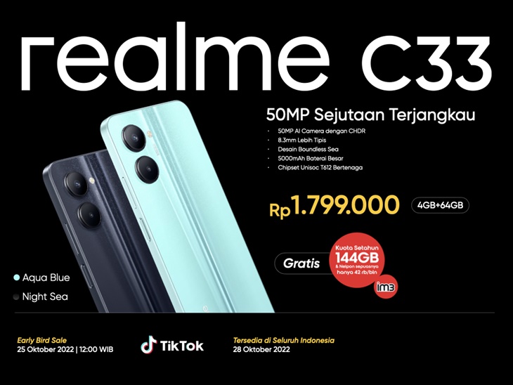 Realme C33 Hadir dengan Kamera 50MP