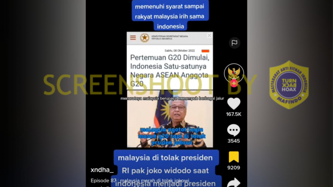 [Hoaks atau Fakta]: Malaysia Marah ke Indonesia Karena Ditolak Gabung G20