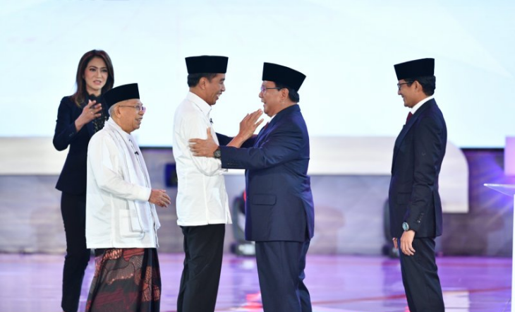 Pasangan Jokowi-Ma'ruf dan Prabowo-Sandi di Pilpres 2019 (Foto: Antaranews)