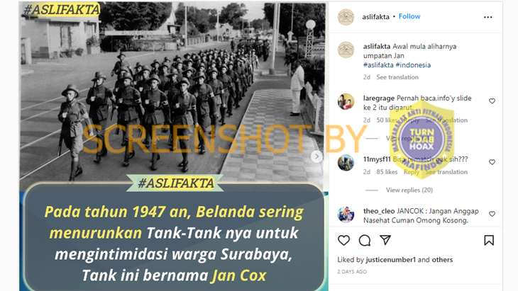 [HOAKS atau FAKTA]: Kata Umpatan Berasal dari Tank Belanda