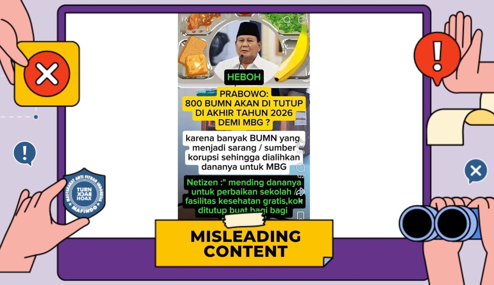 [HOAKS atau FAKTA]: Demi MBG, Ratusan Perusahaan BUMN Ditutup Tahun Ini 