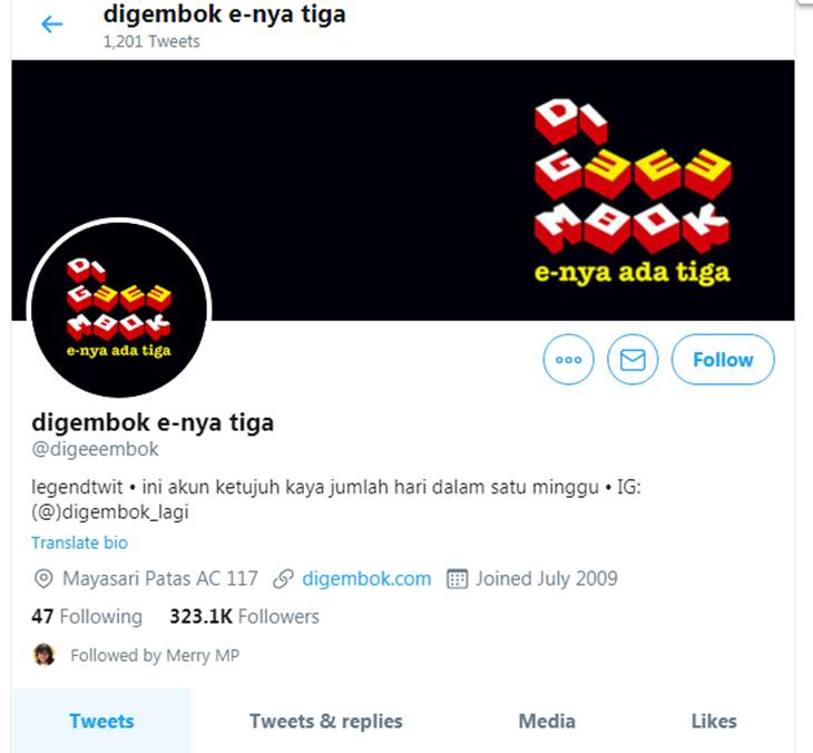 Tangkapan layar Twitter @digeeembok. (Foto: Twitter)