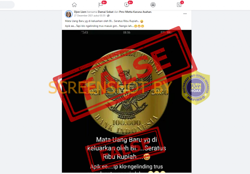 Tangkapan layar hoaks.