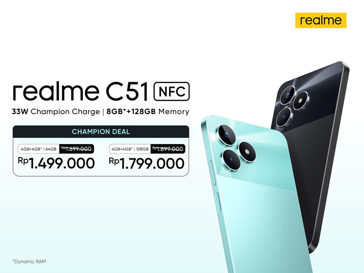 realme C51, Smartphone Rp 1 Jutaan Dibekali Fitur NFC