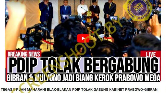 [HOAKS atau FAKTA]: Puan Maharani Tolak PDI-P Gabung ke Koalisi Prabowo