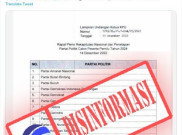 [HOAKS atau FAKTA]: KPU Anulir Keputusan Peserta Pemilu 2024