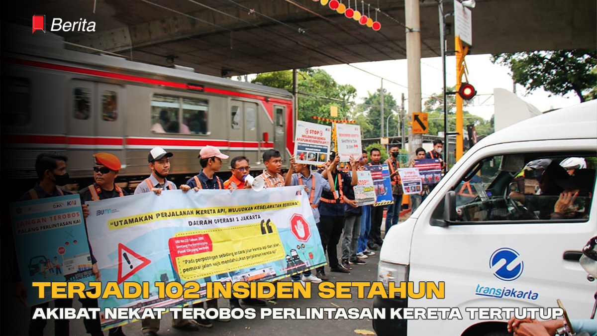 Terjadi 102 Insiden Setahun akibat Nekat Terobos Perlintasan Kereta yang Tertutup
