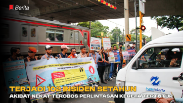 Terjadi 102 Insiden Setahun akibat Nekat Terobos Perlintasan Kereta yang Tertutup