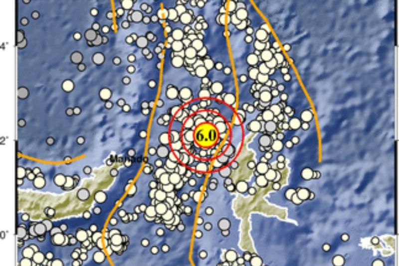 Peta guncangan gempa di Halmahera Barat, Malut. (Foto: BMKG)