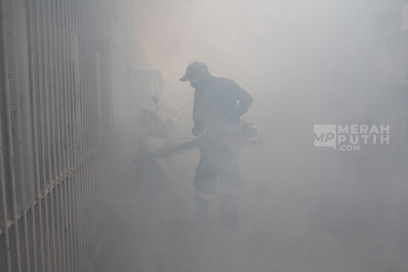 Aksi Fogging Basmi Nyamuk Demam Berdarah di Pemukiman Padat Penduduk Kebayoran Lama