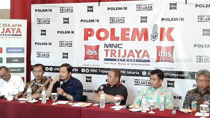  Diskusi Polemik MNC Trijaya FM, Sabtu (22/2). (Foto: MP/Kanugragan)