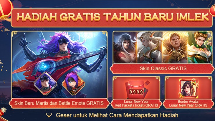 Menjelang Tahun Baru Imlek, Mobile Legends Bagikan 2 Skin Gratis