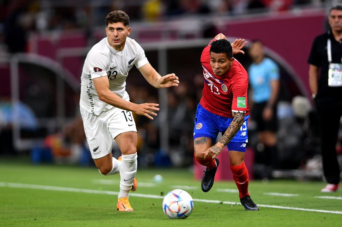 Kosta Rika vs Selandia Baru. Foto: FEDEFUTBOL Costa Rica/@fedefutbolcrc