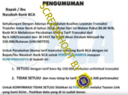[HOAKS atau FAKTA] : Biaya Transfer Antar Bank di BCA jadi Rp 150 Ribu Per Bulan