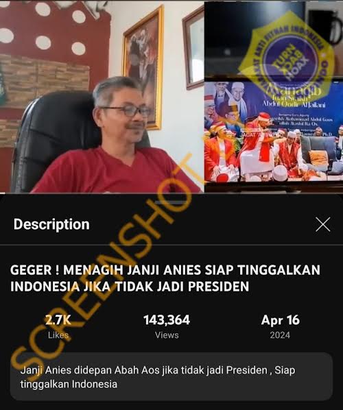 [HOAKS atau FAKTA]: Gagal jadi Presiden, Anies Tinggalkan Indonesia