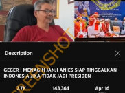 [HOAKS atau FAKTA]: Gagal jadi Presiden, Anies Tinggalkan Indonesia