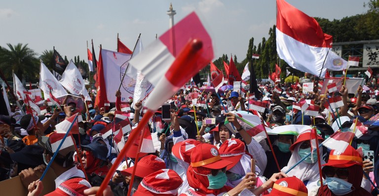 Adu Dukungan Capres Warnai Aksi Buruh May Day 2018