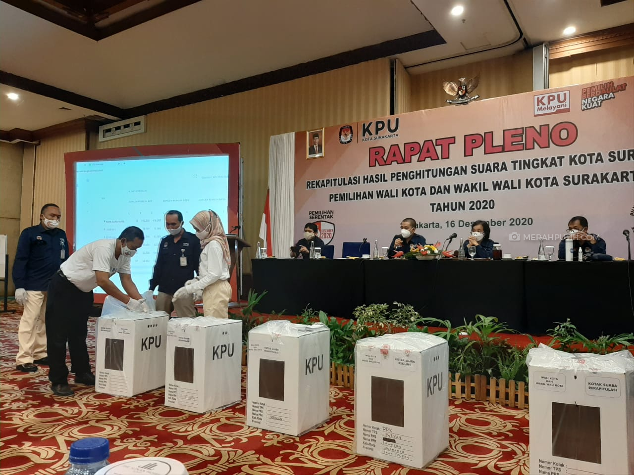 Bajo dan Gibran tak Hadiri Rapat Pleno Rekapitulasi Perhitungan Suara KPU Solo
