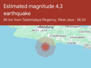 Gempa Magnitudo 4,3 Guncang Tasikmalaya Pagi Ini