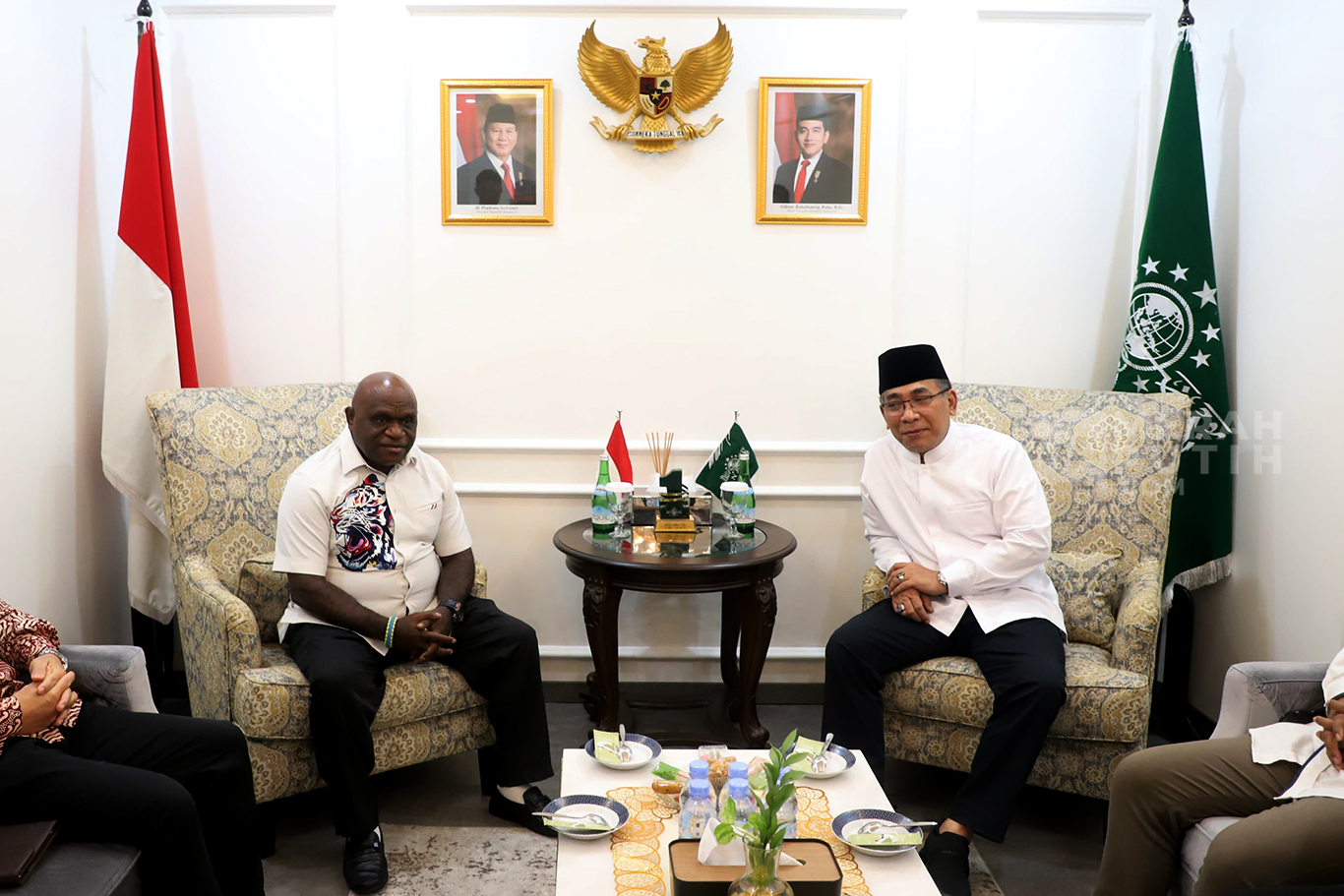 Menteri HAM Natalius Pigai Temui Ketua PBNU Yahya Cholil Staquf di Jakarta