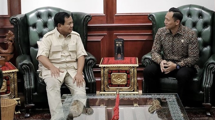 Bertemu di Kemhan, AHY Singgung Kenaikan Pangkat Prabowo