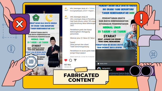 [HOAKS atau FAKTA] : Kementerian Agama Buka Kuota 100 Orang Naik Haji Gratis