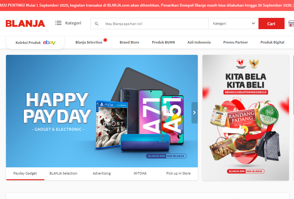 E-Commerce Milik Telkom Blanja.com Tutup