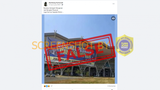 Tangkapan layar hoaks bandara kertajati. (Foto: Antara)