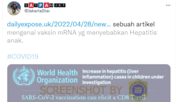 [HOAKS atau FAKTA]: Vaksin mRNA Menyebabkan Hepatitis pada Anak