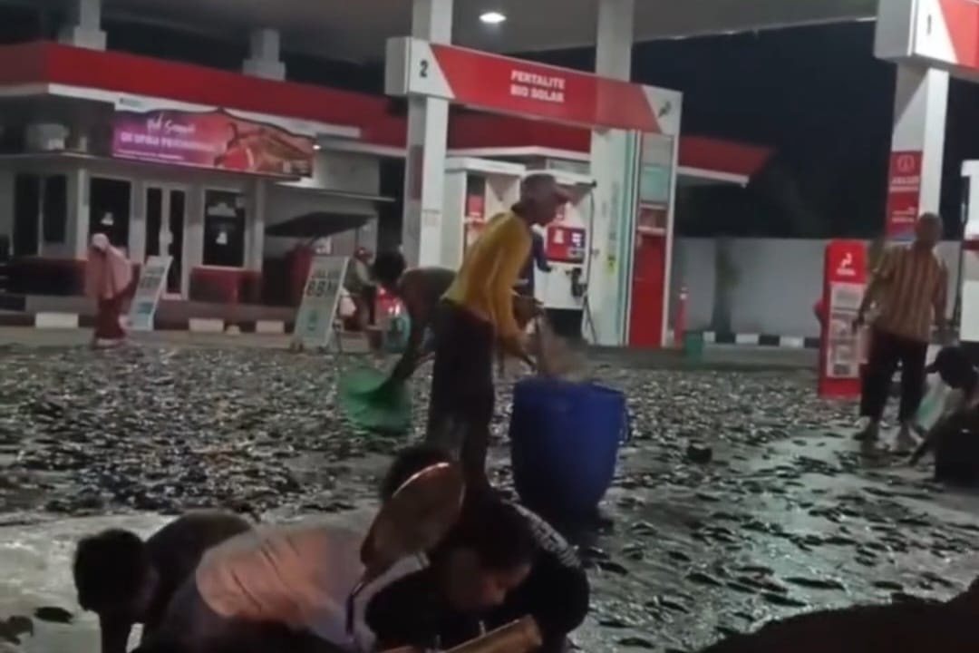 Viral Ribuan Lele Lepas di SPBU, Warga Ramai Ikut Kumpulkan