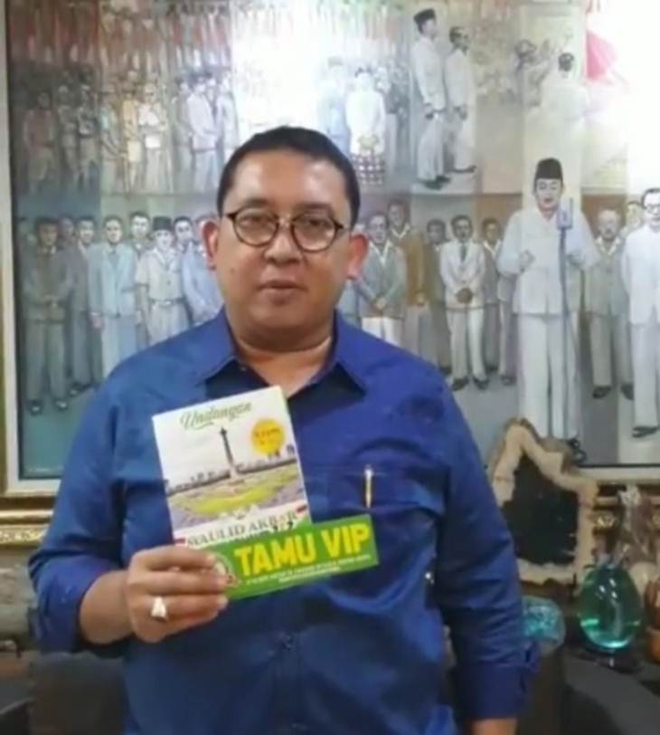Fadli Zon menunjukan undangan Reuni 212 di akun Instagram-nya. (Foto: MP/Istimewa)