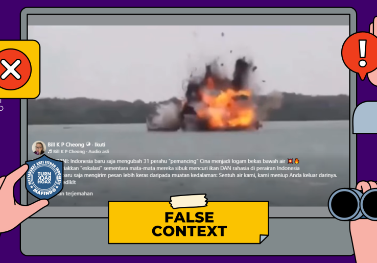 [HOAKS atau FAKTA]: Indonesia Tenggelamkan 31 Kapal Asal China di Natuna, Masuk secara Ilegal